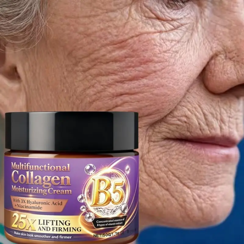 Retinol Collagen Face Cream with Hyaluronic Acid and Bee Extract, Moisturizing and Nourishing, Enhances Skin Elasticity, Daily Skincare, Deep Moisturizing Firming