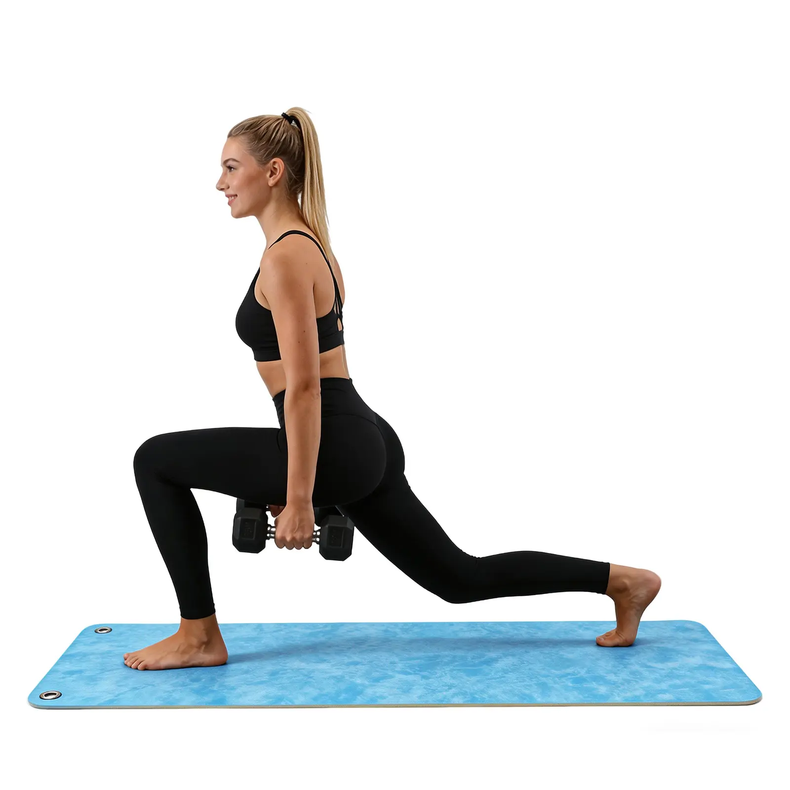 High Density PVC Hanging Exercise Mat – 5mm Thick, Durable Wall Mounted Fitness Mat for Group Fitness, Low Impact Workouts, Gym Use, 71x24 Inch, Black