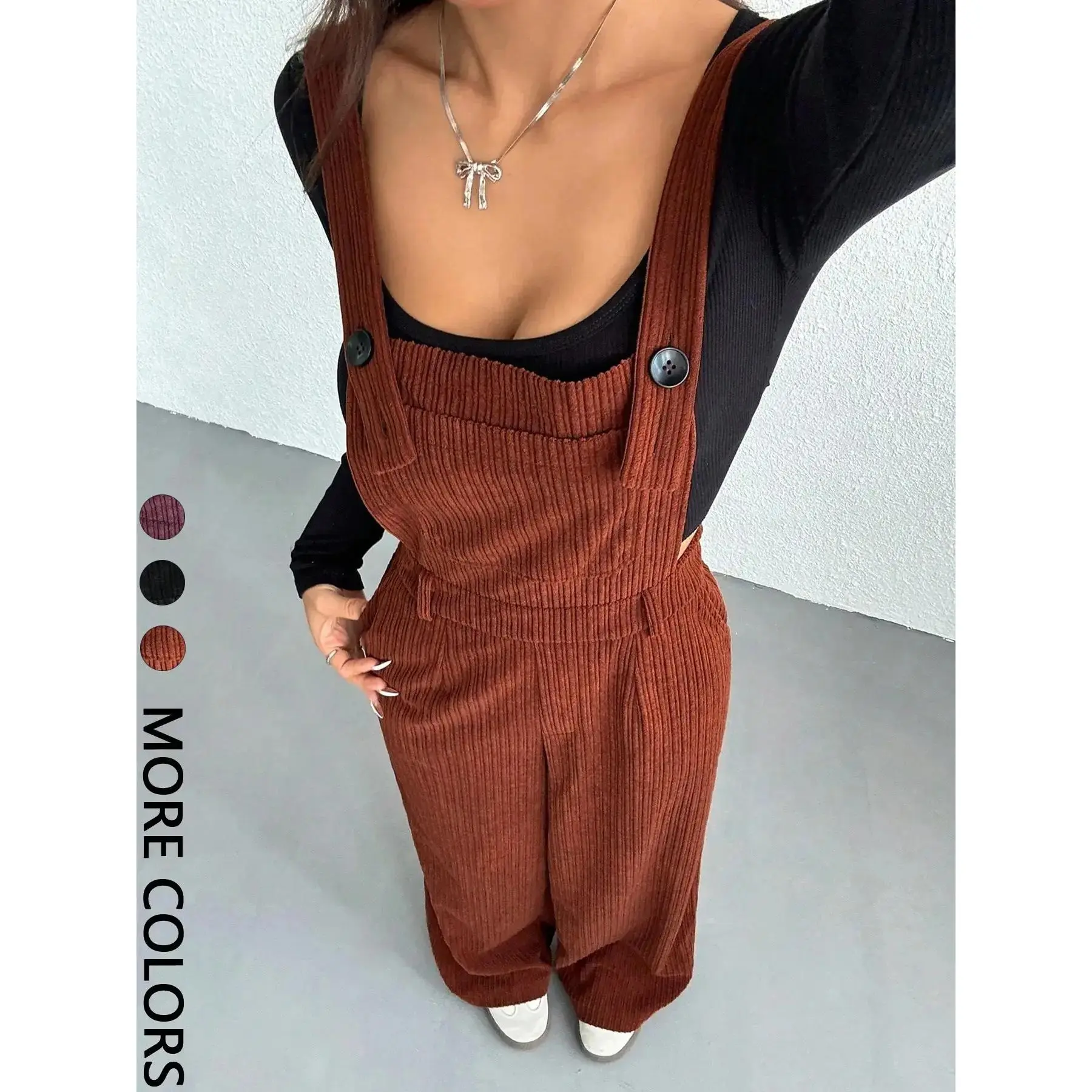 Women's Solid Color Casual Fitted One-Piece Jumpsuit Overalls, Casual Jumpsuits, Simple Minimalist Basic Womenswear Fashion Daily Wear, Comfortable and Stylish, Perfect for Everyday Use