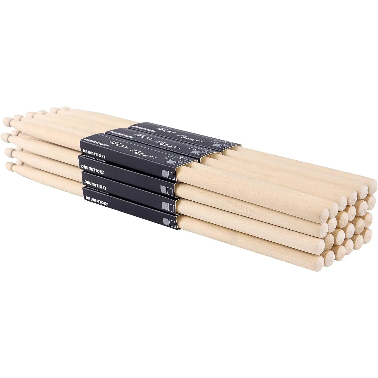 12 Pairs Drum sticks 7A Classic Maple  Drumsticks  Tip Drumstick for Adults  and Beginners