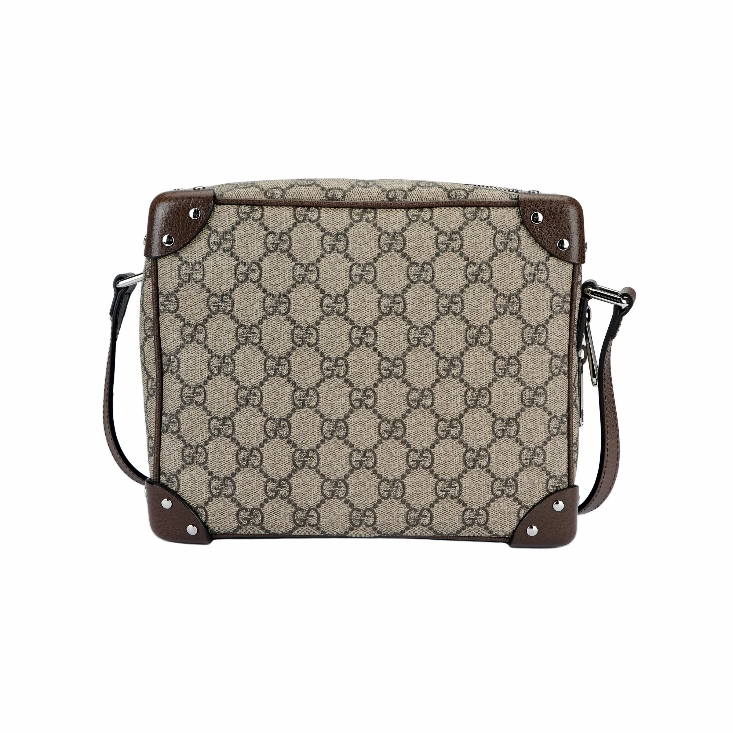 Gucci GG Monogram Canvas Box Bag – Unisex Small Square Crossbody and Shoulder Bag in Ebony and Brown