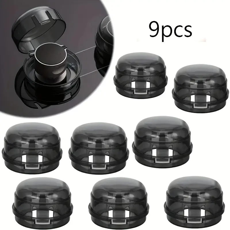 9-Pack (for Gas Burners) Anti-Stain & Anti-Slip Gas Knob Switch Protectors - Fit Suitable for Kitchen Stove Dials, Cover for Gas Stove Controls, Installation for,, Commercial Use