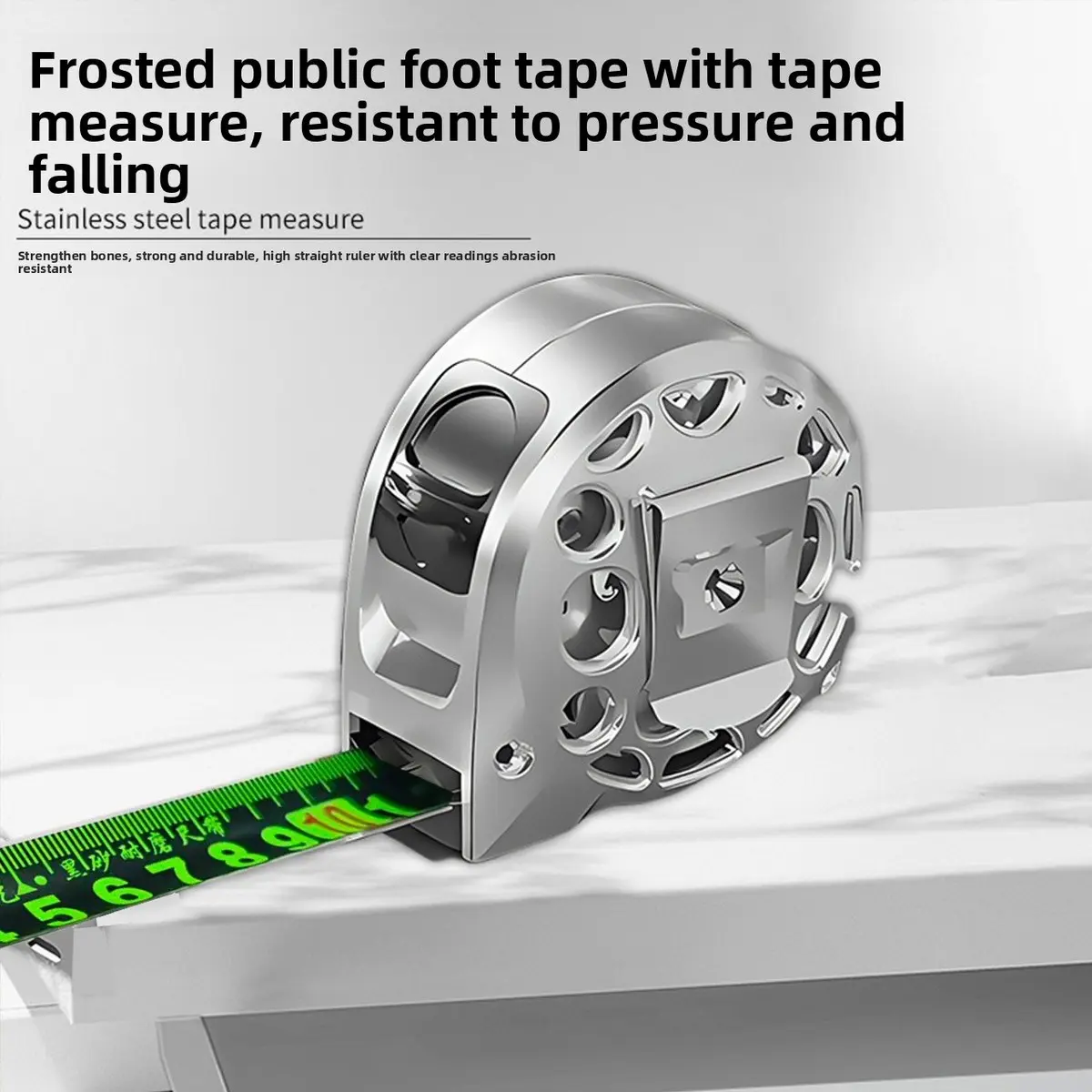 Heavy Duty Hollow Stainless Steel Roll Scale Tape Measure - Waterproof, Washable, Shockproof Hand Tool for Construction Users, Measures Length