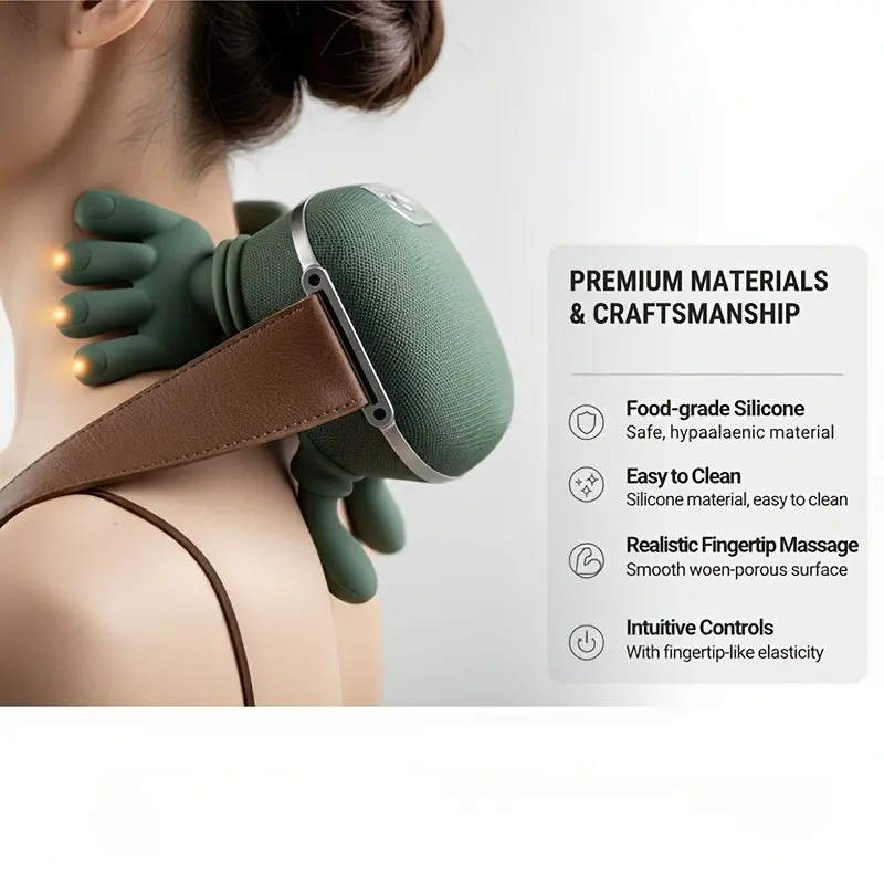 6D Manual Electric Massage Device, USB Rechargeable, Deep Kneading Dual Zone, Neck Shoulder Leg, Ergonomic Design, Gift Idea