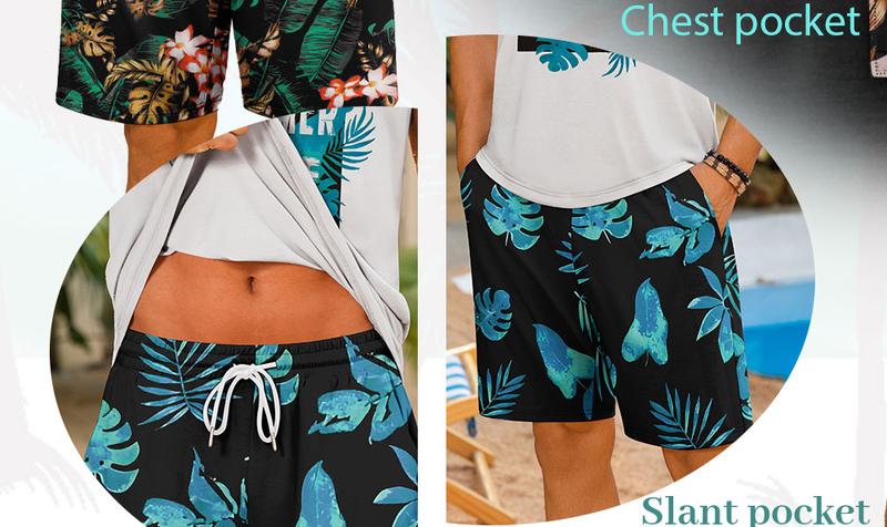 Men's Hawaiian Sleeveless Tracksuit Summer Tank top & Shorts set Aloha Tropical Two Piece Casual Daily Beach