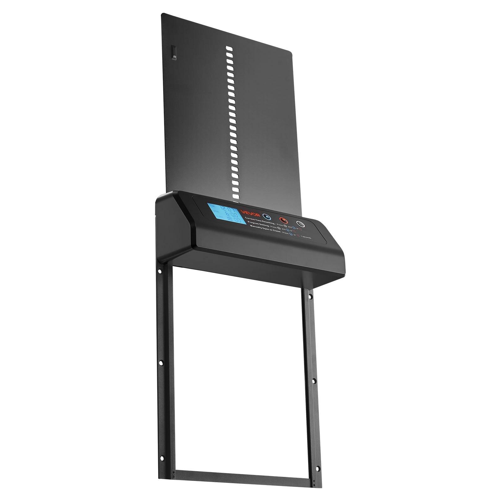 VEVOR Automatic Chicken Coop Door, Battery Powered Chicken Coop Door with Timer & Manual Setting, Anti-Pinch Security, Durable Aluminum Alloy, Auto Chick Run Gate Opener with Waterproof Sealing, Black VEVOR Automatic Chicken Coop Door, Battery Powered Chicken Coop Door with Timer & Manual Setting, Anti-Pinch Security, Durable Aluminum Alloy, Auto Chick Run Gate Opener with Waterproof Sealing, Black