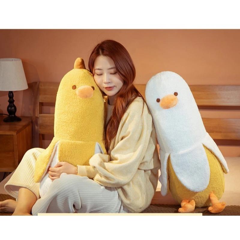 Quirky Banana Duck Pillow Sleeping Pillow Short Fury Cushion, Sofa Cushion Suitable for Home Decoration Chair Cushion