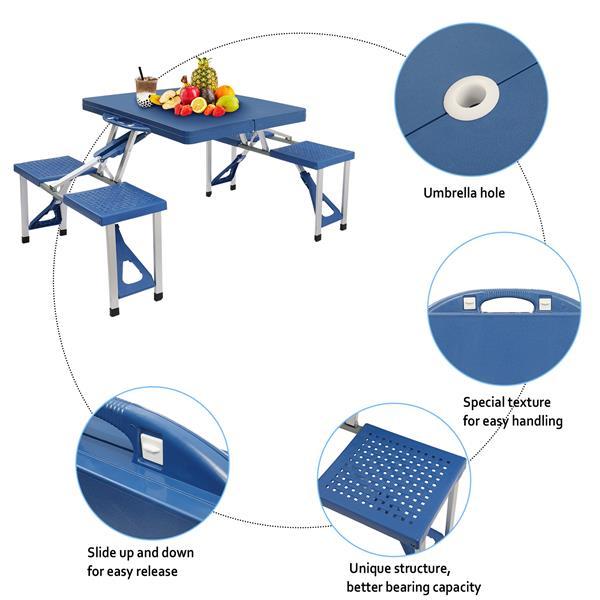 One-piece Portable Folding Table with Stool for Camping Picnics, All-in-One Compact Design Lightweight & Foldable Suitcase Style One-piece Portable Folding Table with Stool for Camping Picnics, All-in-One Compact Design Lightweight & Foldable Suitcase Style