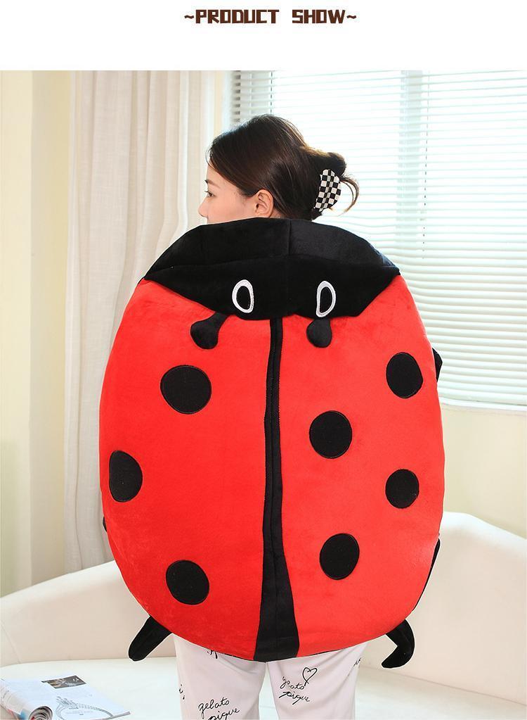 Ladybug Pillow Wearable Plush Big Bug Giant Wearable Ladybug Pillow Funny Animal Costume Dress Up for Kids Bug Pillow Gift Toy