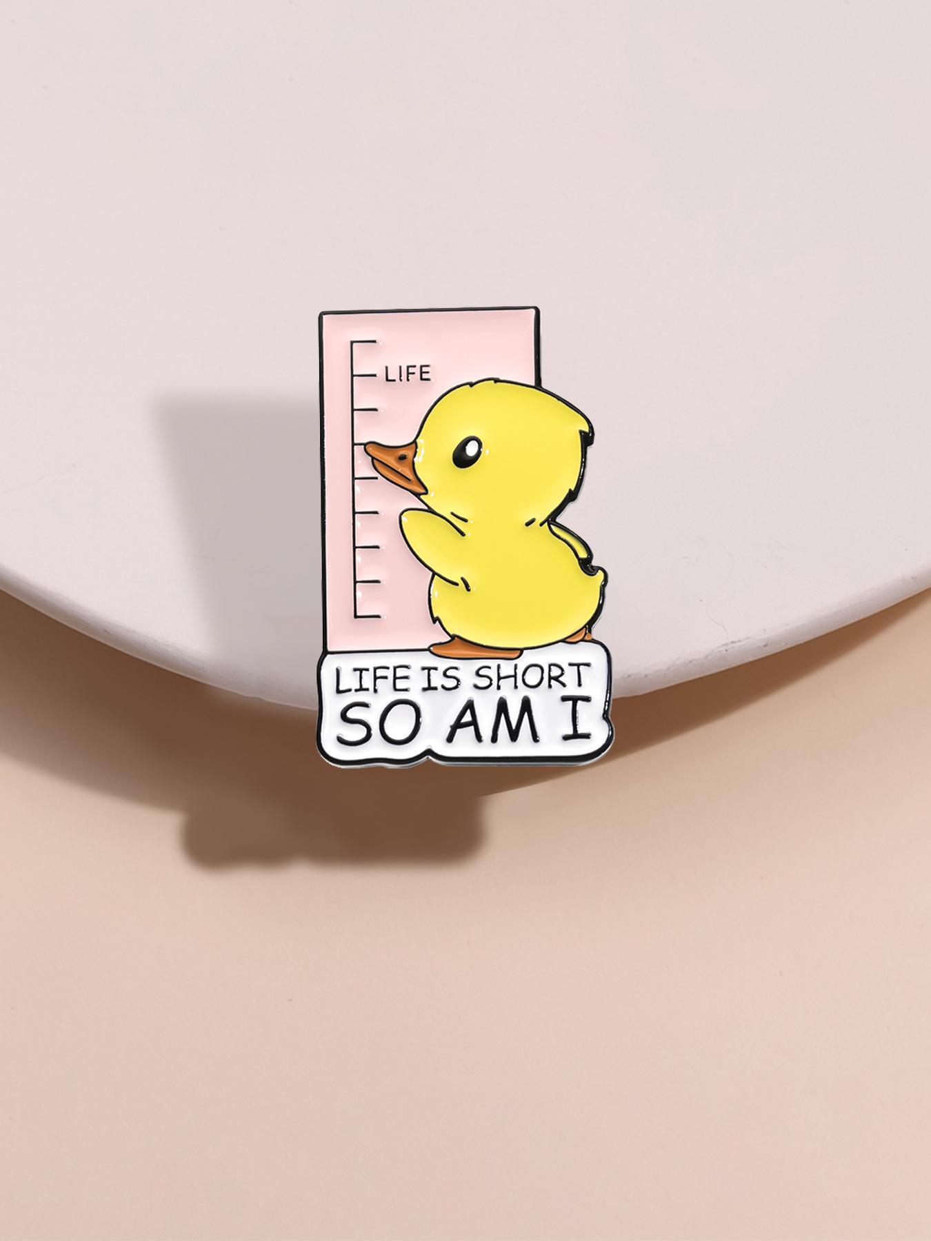 Cute Duck Design Brooch, Cartoon Animal & Letter Pattern Brooch, Fashion Brooch for Daily Clothing Decor, Trendy All-match & Exquisite Brooch for Gift, Flower Brooch Pin, Fashion Accessory