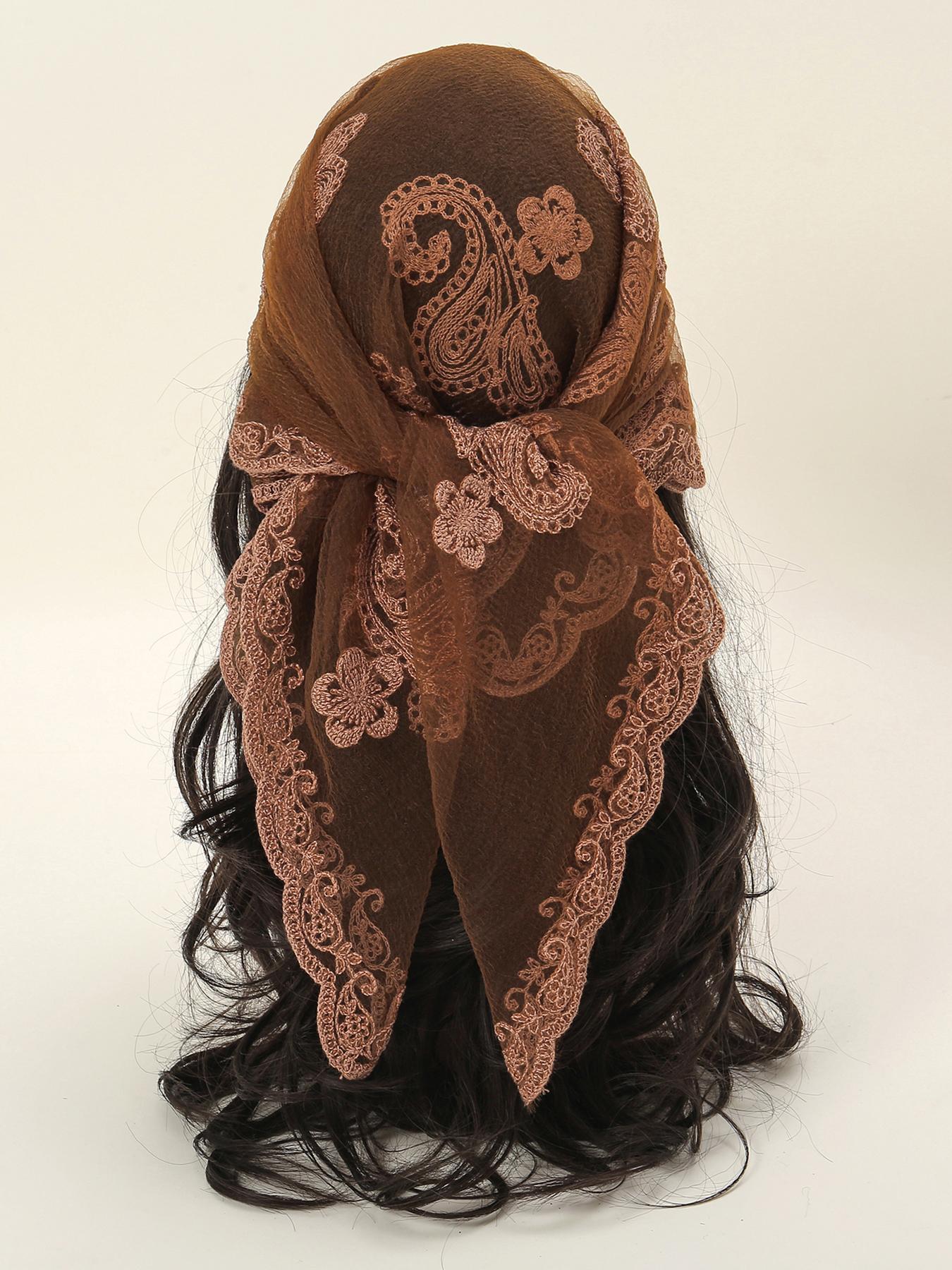 Women's Paisley Print Lace Scarf, 2024 New Style Fashionable Multi-function Scarf for Party, Daily Clothing Decor, Trendy All-match Sun Protection Scarf for Birthday Gift, Fashion Hair Scarves