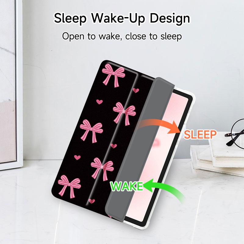 Cute Bow Pattern Tablet Case with Pen Slot, 1 Count Drop and Scratch Resistant Tablet Protective Cover, Tablet Casing, Tablet Accessories Compatible with iPad / Samsung / Huawei / Lenovo / Xiaomi