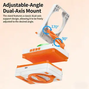 3-in-1 Cell Phone Stand with Wireless Speaker, In-ear Headphone, 7 RGB Light, Adjustable Phone Holder & 5.4BT Ear Buds with 800mAh Battery, Button Control, LED Power Light, Foldable Phone Stand, Mini Speaker, Noise Earbuds for iPhone & Android
