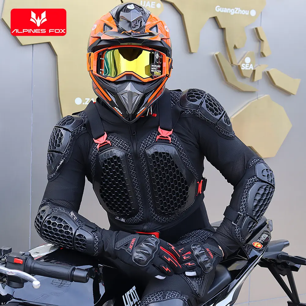 Full Body Biker Protective Gear, Breathable Mesh Motorcycle Armor Jacket with PP Shells, Adjustable Fit & Back Protector for Off-Road Riding, Hook & Loop Closure, Off-Road Ride, Athletic Protective Gear, Anti-Drop, Cycling, Activewear Protective Gear
