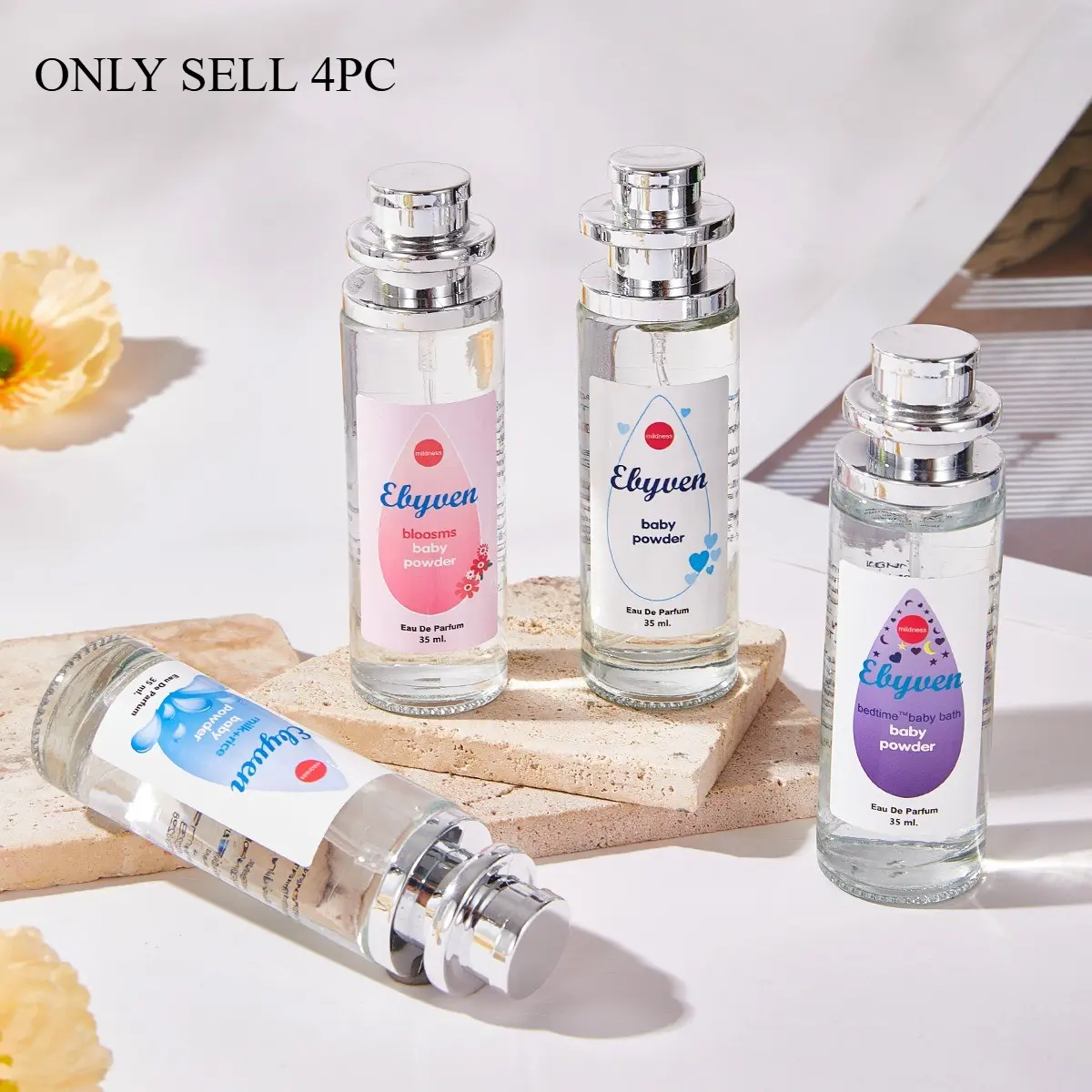 4pcs Hiyes Baby Perfume Spray 35 Ml, Long-Lasting 72-Hour Fragrance, Fresh and Natural Scent, Ideal for Daily Use, Perfect Gift