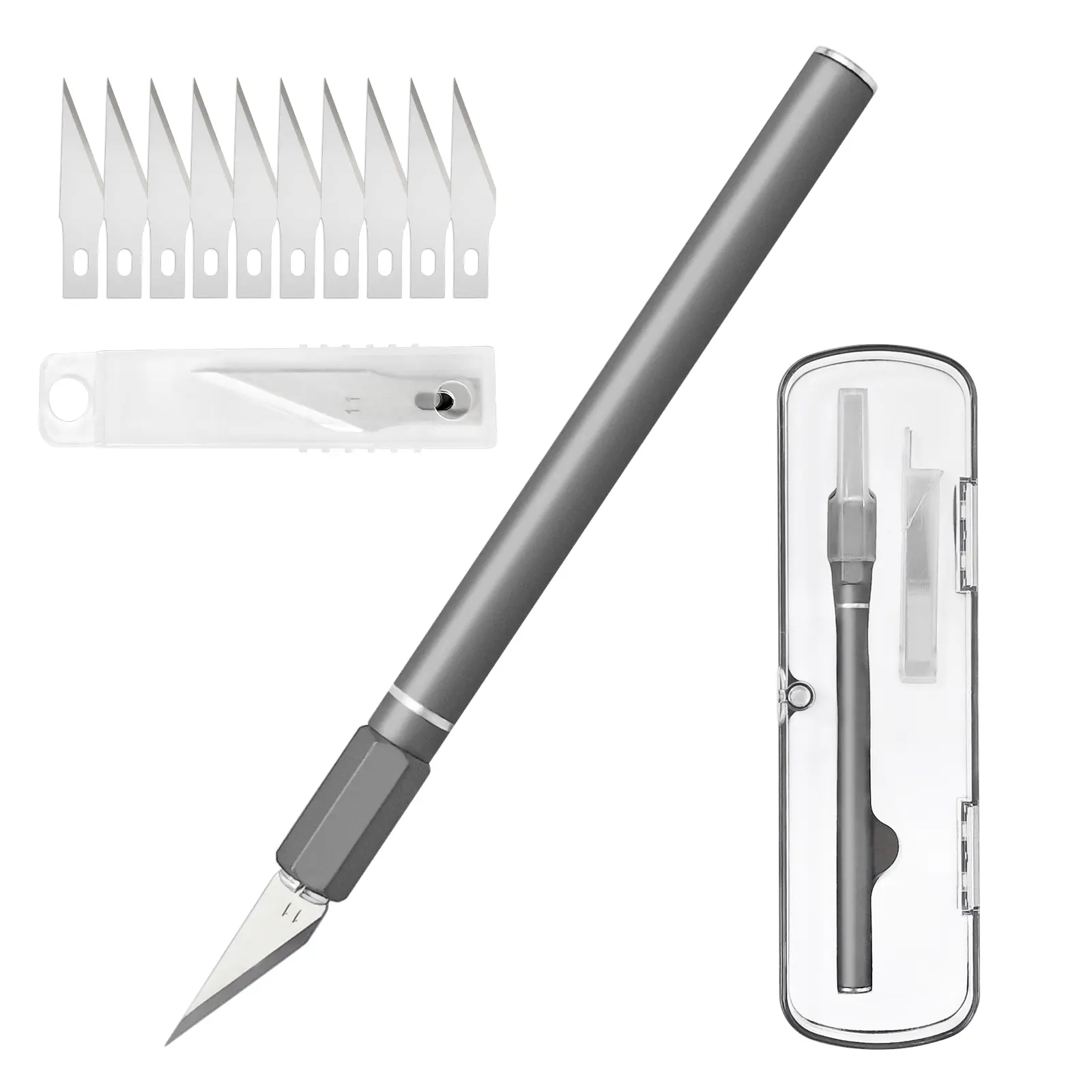 Exacto Knife Set with 10 Blades, Hobby Knife Set, Precision Craft Knife Kit for Cutting, Pumpkin Carving, Modeling, DIY Art Projects, Scrapbooking