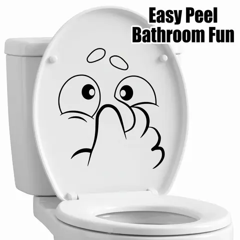Humorous Expression Toilet Sticker, Decorative Adhesive Decal, Fun Wall Decoration for Restrooms, Bathroom Decorations Accessories, Bathroom Decor Supplies