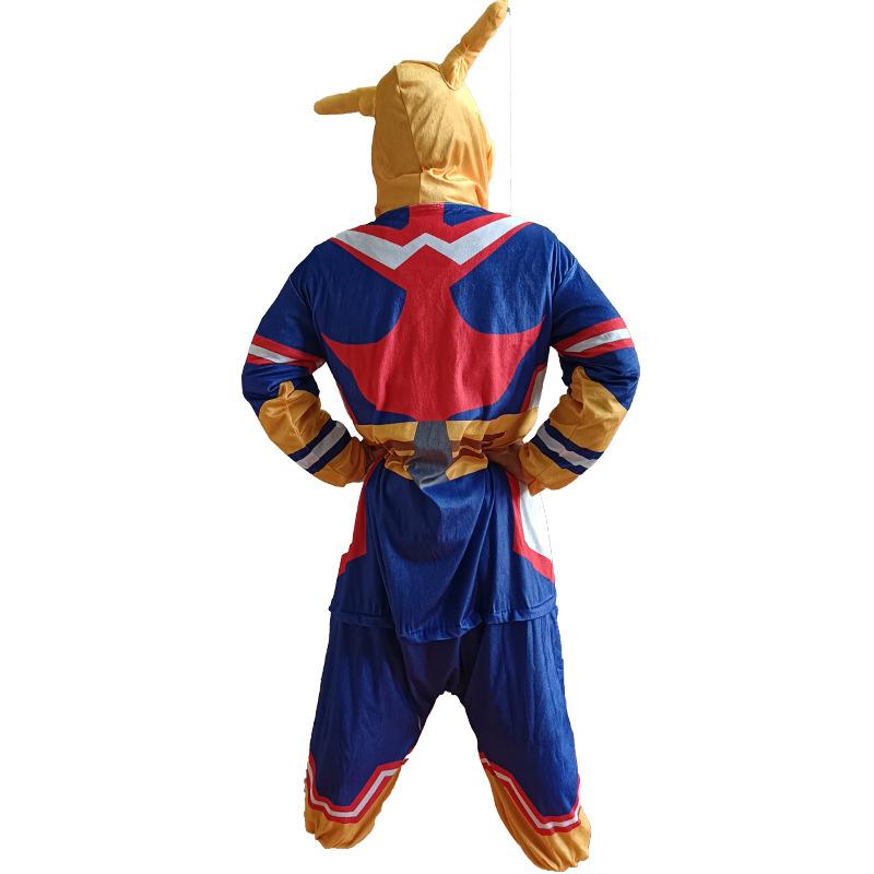 My Hero Academia cartoon cosplay pajamas; All Might bathrobe cosplay Halloween jumpsuit.