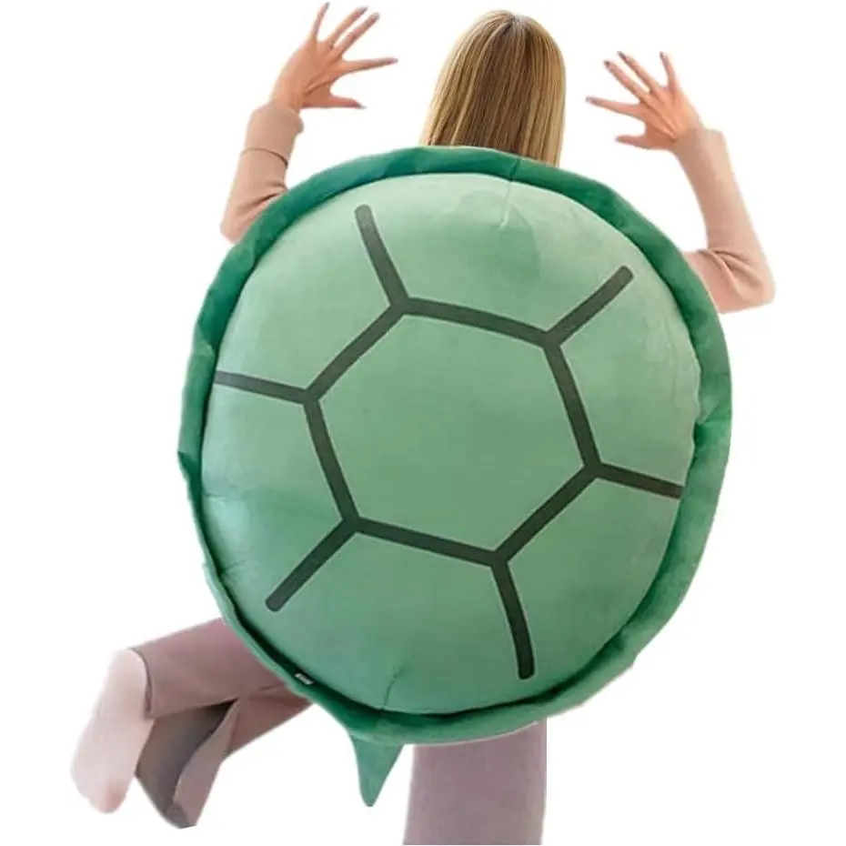 Wearable Turtle Shell Pillows，Turtle Plush Pillow Stuffed Animal Costume for Kids Adults ， Plush Toy Funny Dress Up Creative Gifts (Green, 40 inch)