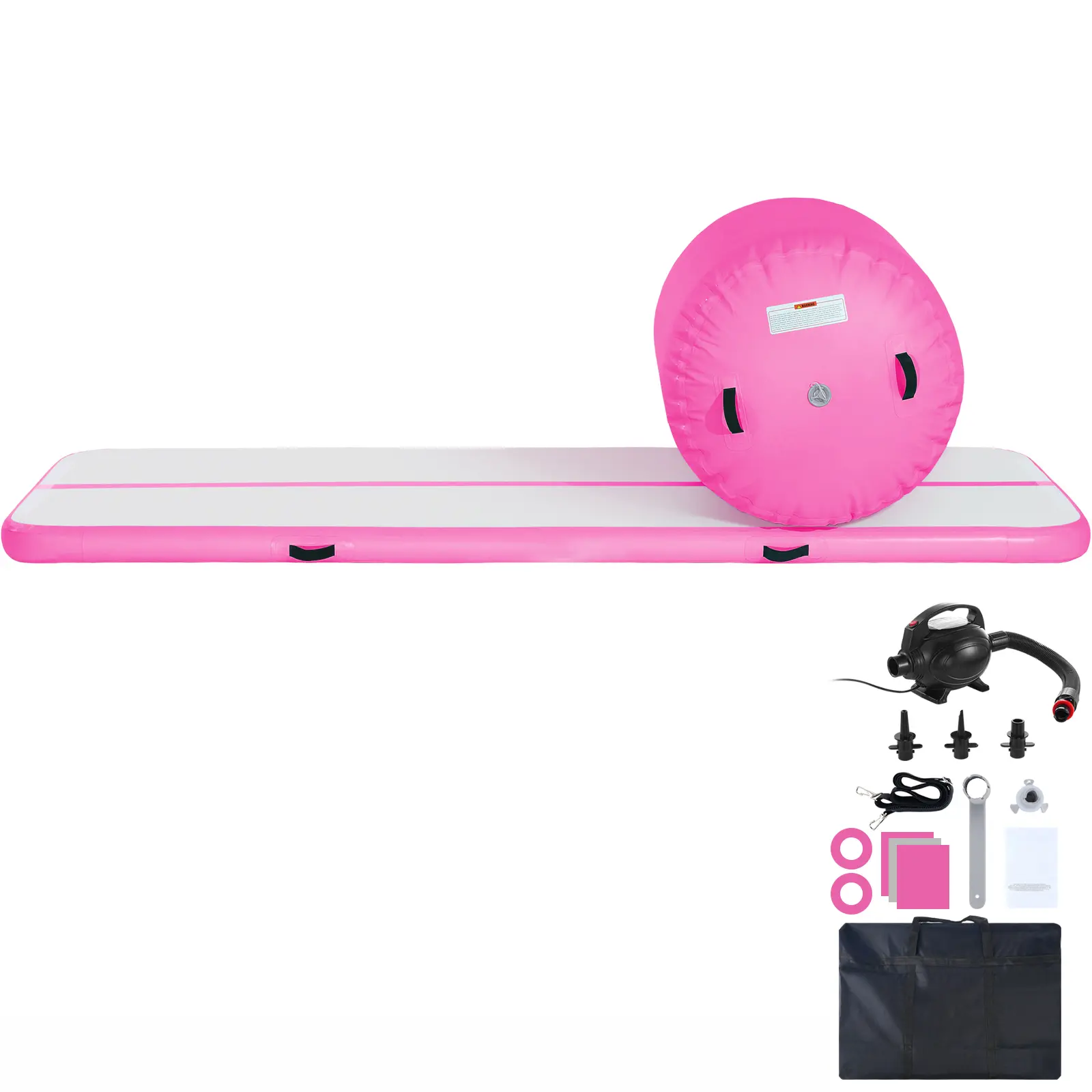 Inflatable Gymnastics Air Mat Set, 2 PCS Tumbling Mat, Tumble Track with Electric Pump, Air Roller Barrel Gymnastics Equipment, Training Mats for Home Use/Gym/Yoga/Cheerleading/Beach/Park/Water