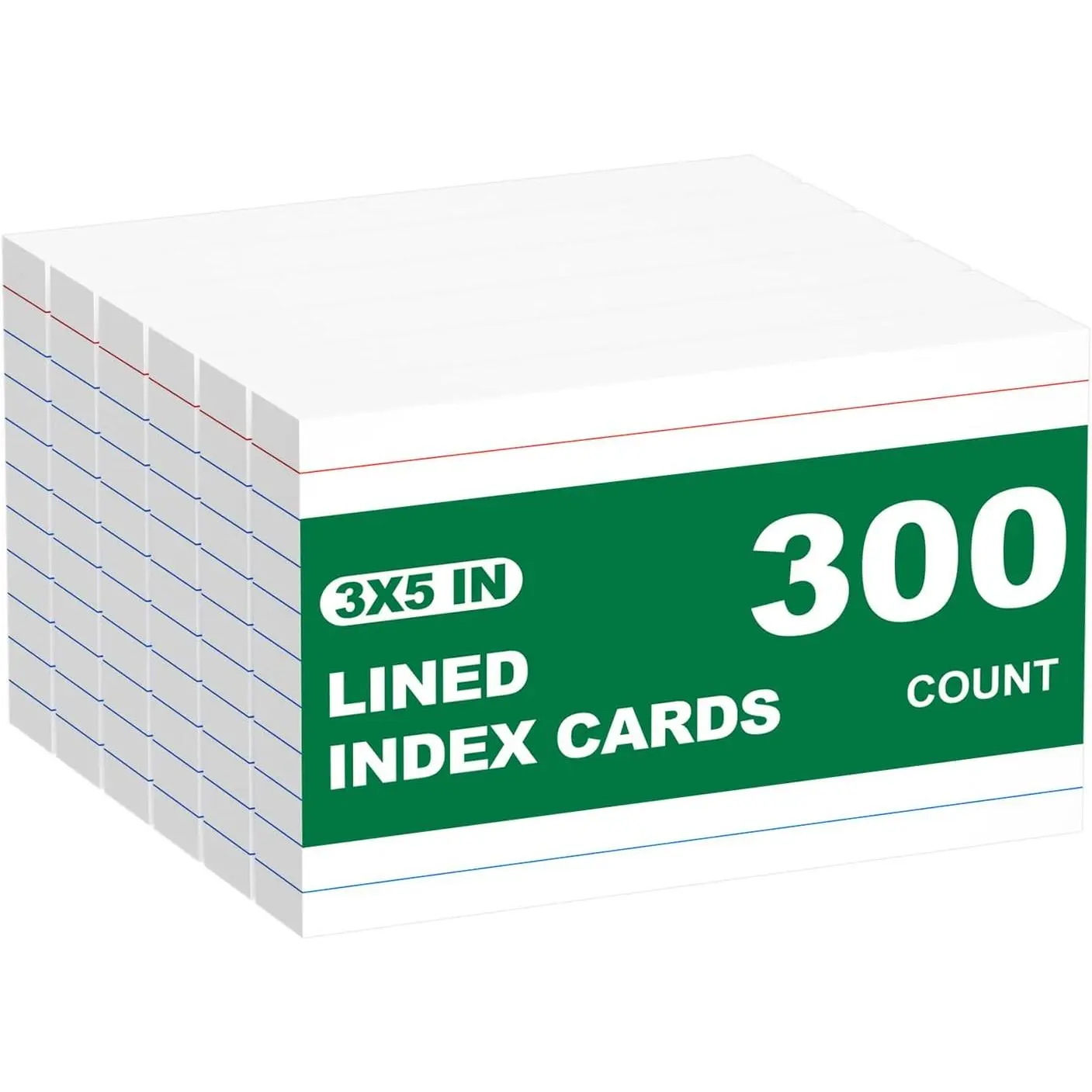 300 Count White Index Cards 3x5 Notecards Bulk Lined Flash Cards for Studying 3 x 5 Index Cards Ruled Notecards Bulk Pack of Note Cards for School Ruled Lined Index Card Flashcards 3x5 Cue Cards