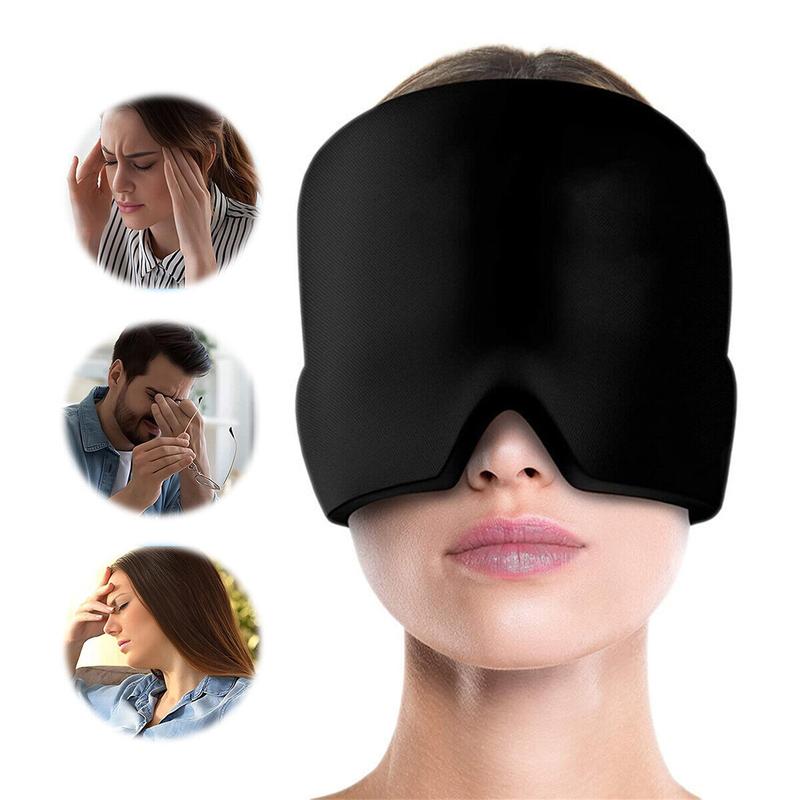 HISTORYOO Migraine Headache Relief Cap Reusable Hangover Gel Cooling Ice Cap Eye Mask Strain Relief Eye Bags Stress Hot Cold Compress Therapy (Before use, it needs to be placed in the fridge or microwave) Puffy Stye Treatment Dry Headache Dark Circles