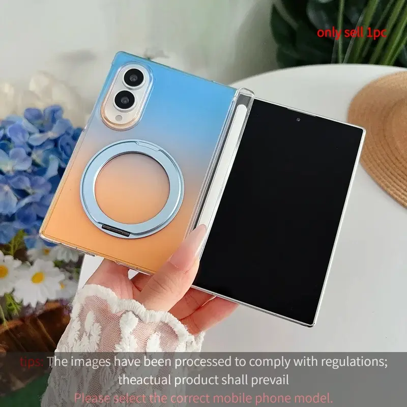 360 Rotating Magnetic Kickstand Gradient Phone Case for Samsung Z Fold 8 Wide Shockproof for Magsafe Axis Protection Slim Cover
