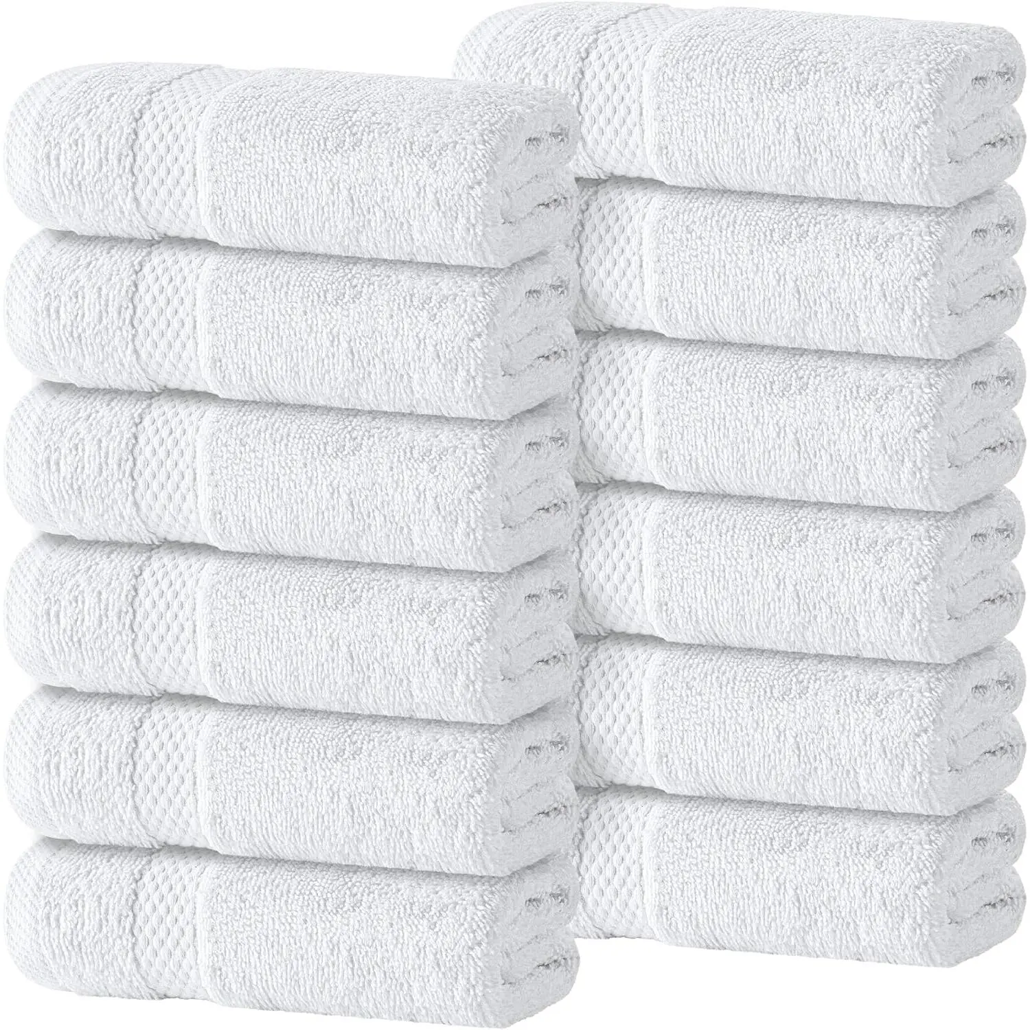 Luxury  Washcloths 13x13 Inch - 650 GSM Turkish  | Hotel, , Bathroom  Towel | 12 Pack