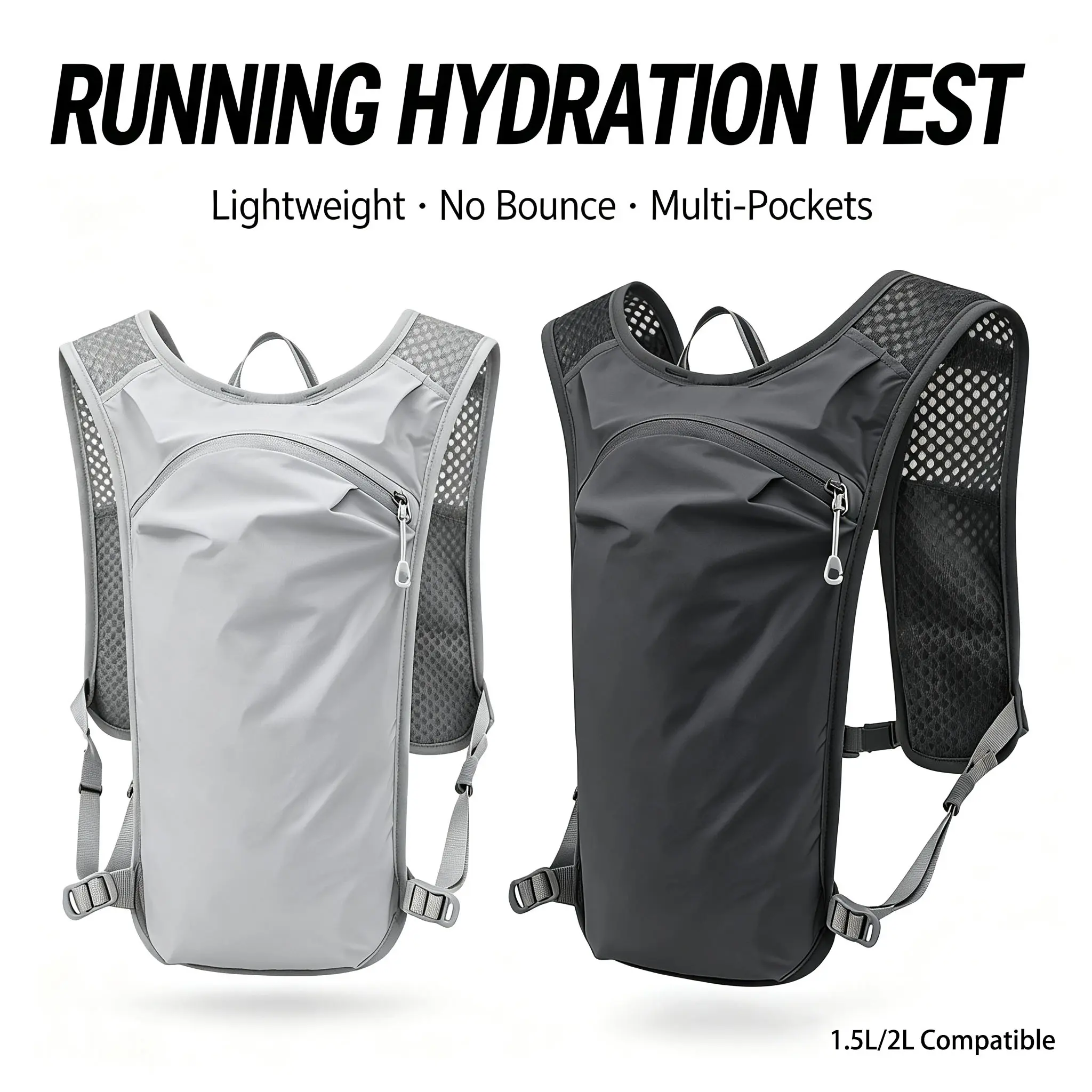 Breathable Hydration Backpack Sports Vest Lightweight Cycling Running Backpack Waterproof Cross Country Marathon Water Bag Backpack for Hiking Biking Outdoor Training