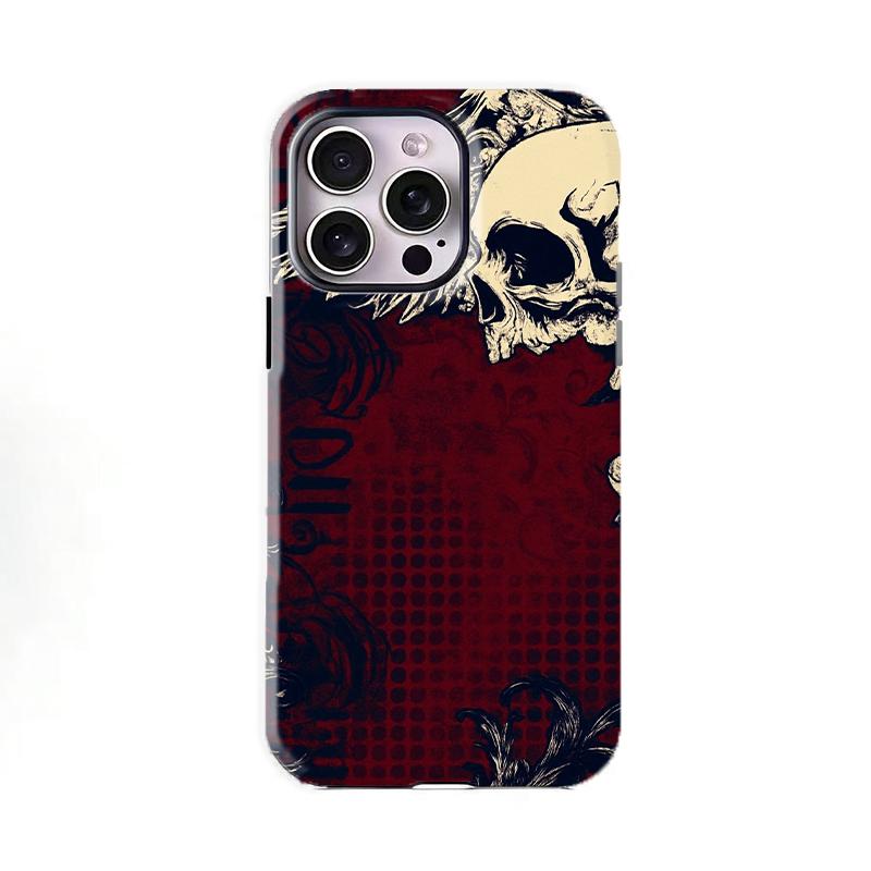 Monster Dark Gothic Skull Phone Case Shockproof Protective Cover Subculture Trendy Style for iPhone 16 15 14 13 12 11 17 ProMax Plus Samsung Phones Men Women Gift for Fans