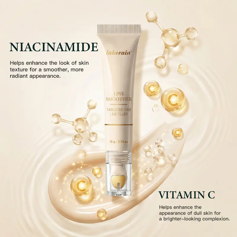 Party Photo Touch-Up Fine Line Filler Primer lakerain, Cooling Metal Applicator Precise Spot Use, Velvet Lightweight Blur Pores & Dry Lines, Niacinamide Nourish Smooth Local Wrinkle Concealer Base