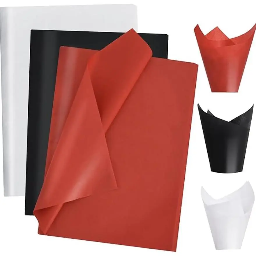 Red Black White Tissue Paper for  Bags, 30 Sheets 20 x 14 Inch  Wrapping Tissue Paper, 3 Color  Wrap Paper for Halloween, Christmas, Birthday, Graduation, Party Decor