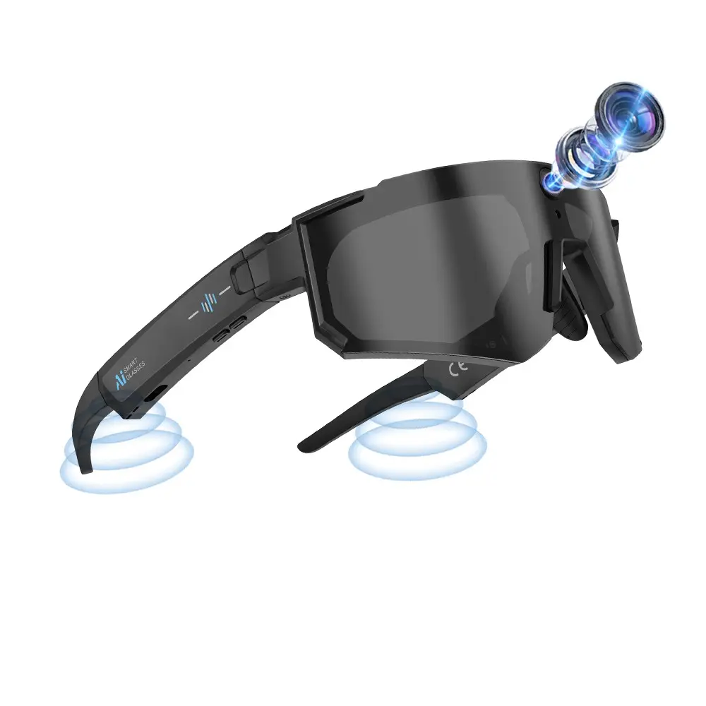 Bluetooth Sport Smart Audio Glasses with Recorder,8MP Camera, 360°Surround Sound Audio ,One Click Recording,First Person Video Shooting, AI Voice Assistant, AI Real Time Translation,290Mah Battery,Bluetooth Call, Music Playback