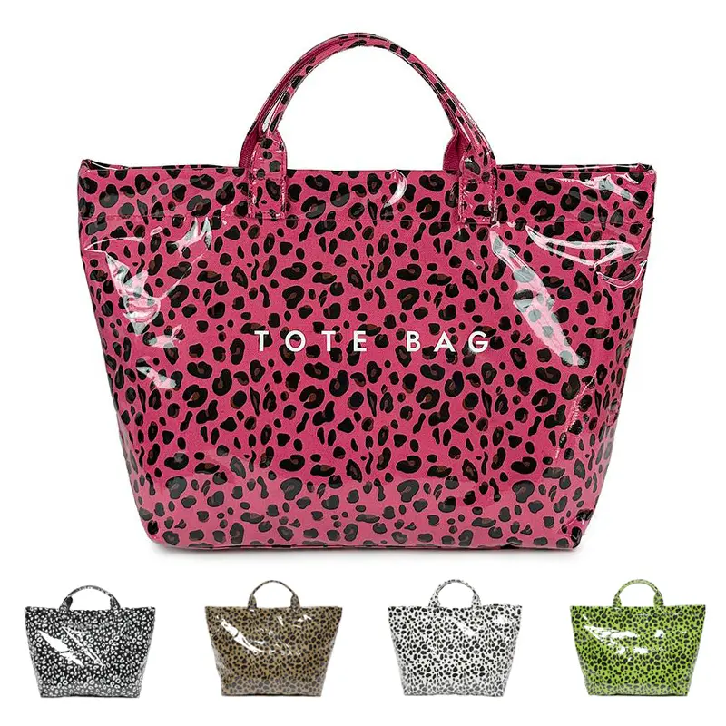 Women's PVC tote bag, Leopard print work letter-print tote, kraft paper work tote, wallet, Valentine's Day gift, Mother's Day gift