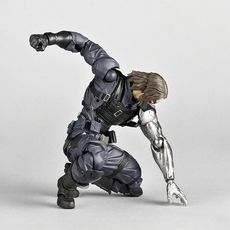 Kaiyodo Winter Soldier Revoltech Amazing Yamaguchi Bucky Barnes Captain America Anime Action Figures Movable Collectible Toys
