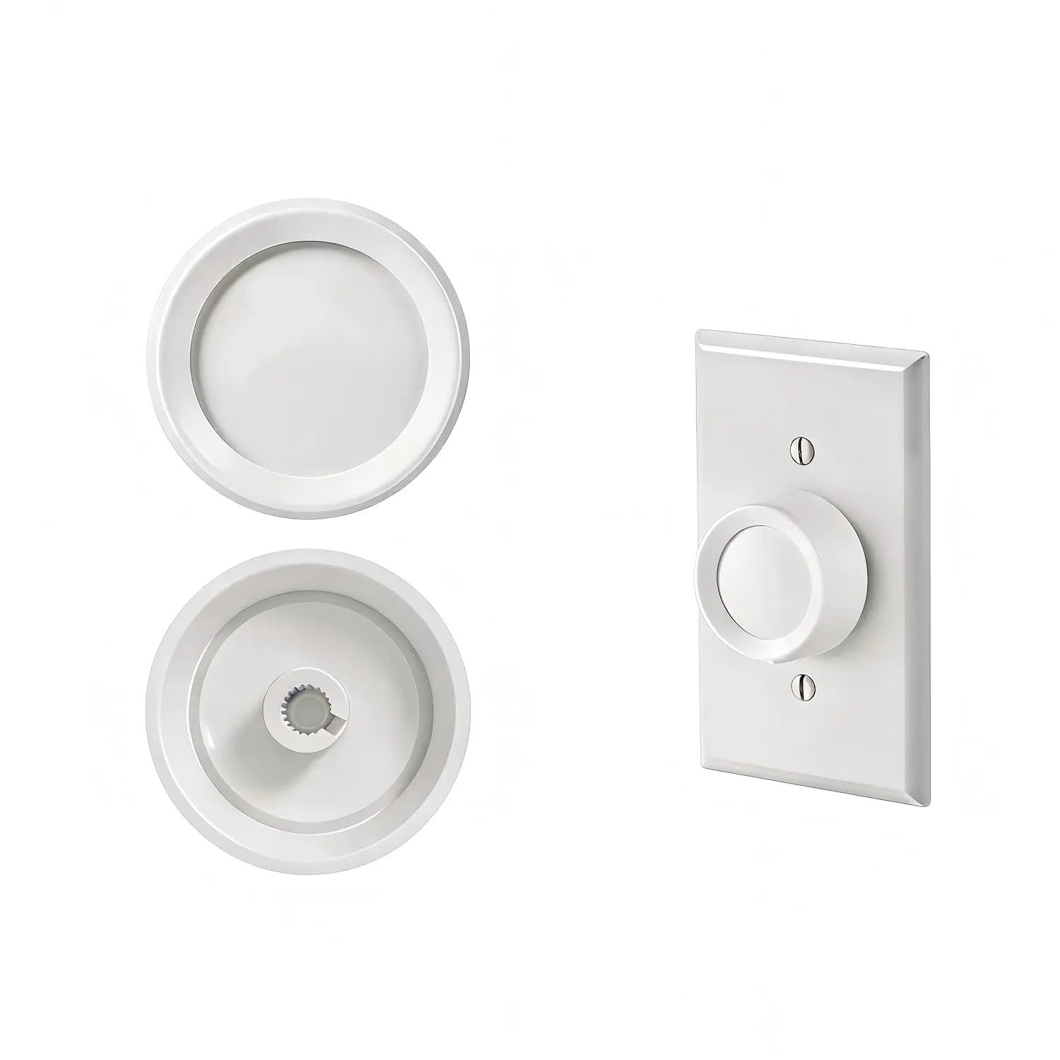 2 PCS Rotary Dimmer Knob Replacement for Rotary Dimmer Switch,Fan Control,White（No Back Panel）