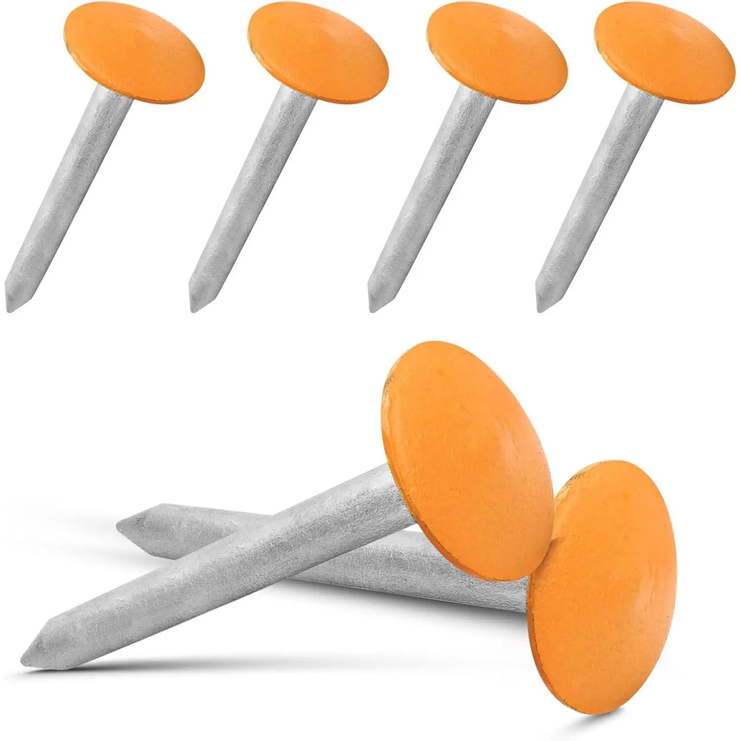 Survey Markers Stakes Property Line Marker Low Profile Boundary Markers - 6 Pack Orange