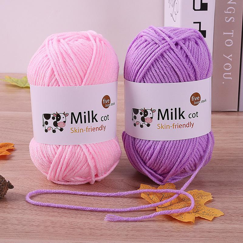 Milk Cotton Yarn, 3 Counts/set Soft Crochet Yarn, DIY Handcraft Crochet Supplies for Handmade Knitting, Lightweight knitting, Hat, Scarf, Sweater