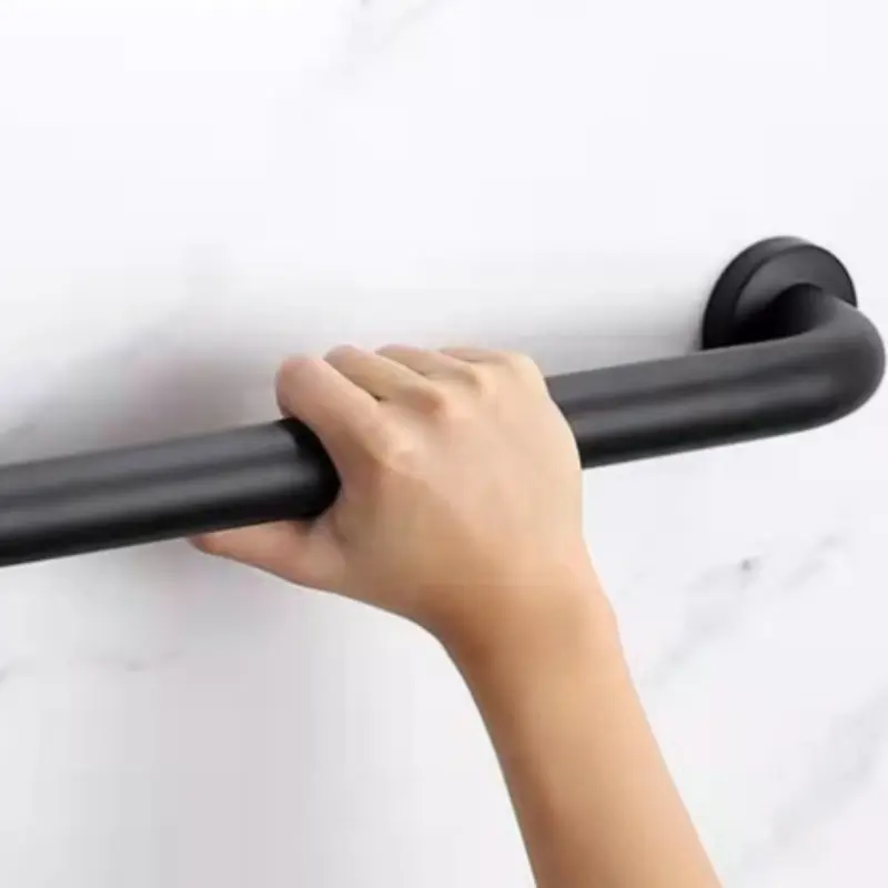 Black Stainless Steel Accessible Bathroom Grab Bar, Safety Handrail for Toilet, Bathtub & Shower, Stability Support Handle
