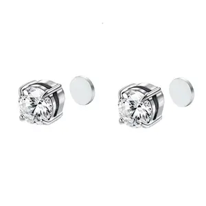 Non-Piercing Magnetic Stud Earrings for Men & Women, Allergen-Free Stainless Steel 1/2 Pack, Stylish Clip-On Fashion Jewelry
