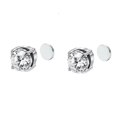 Non-Piercing Magnetic Stud Earrings for Men & Women, Allergen-Free Stainless Steel 1/2 Pack, Stylish Clip-On Fashion Jewelry