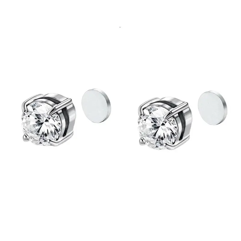 Non-Piercing Magnetic Stud Earrings for Men & Women, Allergen-Free Stainless Steel 1/2 Pack, Stylish Clip-On Fashion Jewelry