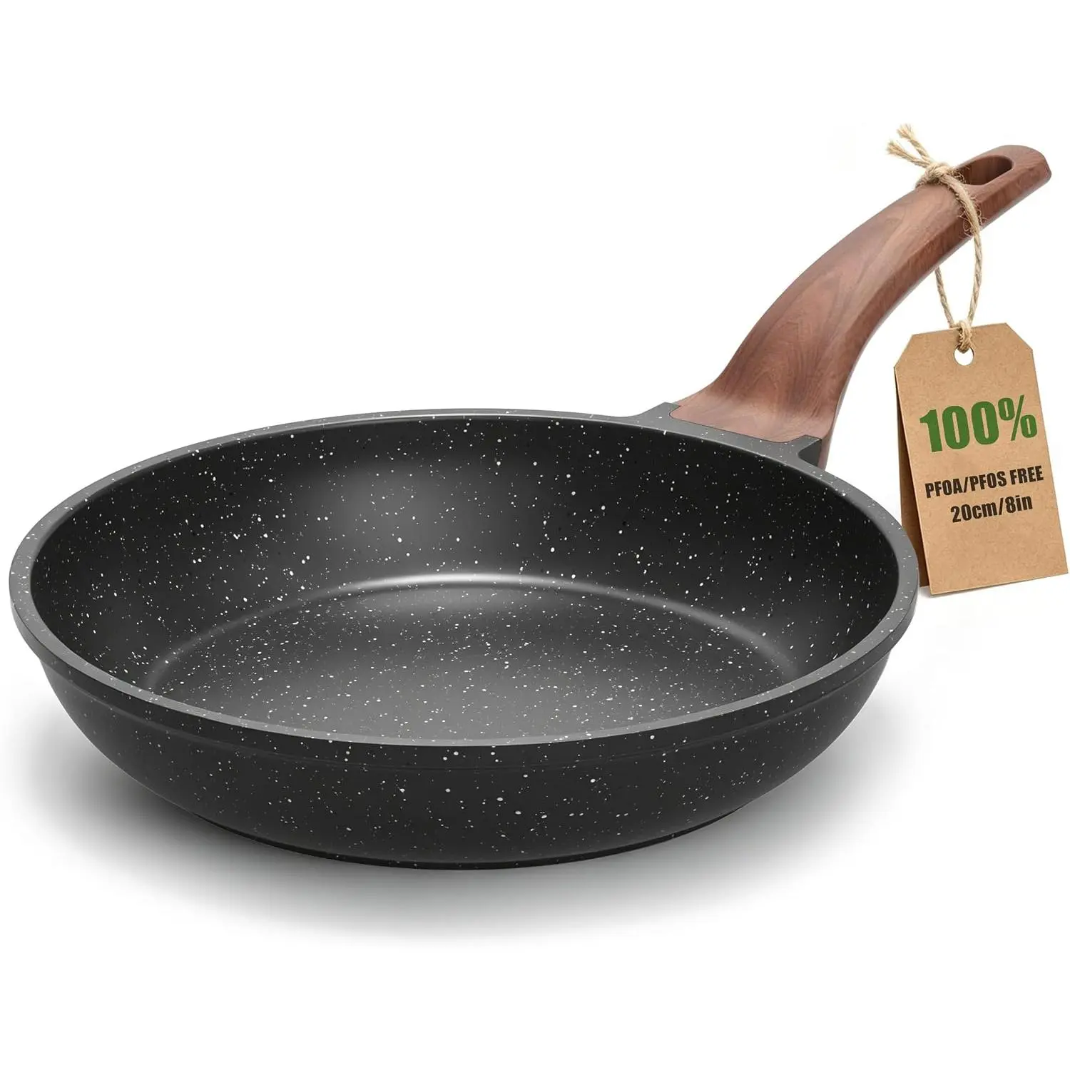 8 Inch Granite Nonstick Frying Pan for Induction &  Stovetops | PFOA/PFOS Free Scratch Resistant with Stay-Cool Handle Cooking Skillet Pan  Omelette Pan