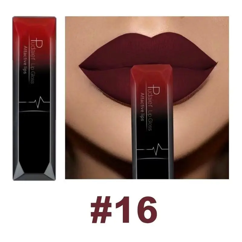 Matte Finish Lip Gloss, Long-Lasting Colorful Lipstick, Non-Staining, Fade-Resistant, Enhances Complexion, Suitable for All Skin Types