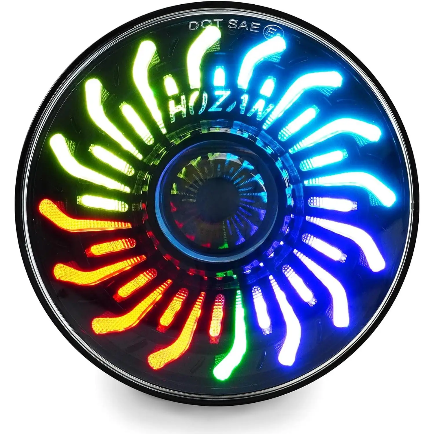 5.75 inch Motorcycle Headlight Chrysanthemum Petal DRL Compatible with 883 Iron Sportster Dyna Street Bob Low Rider Softail Springer
