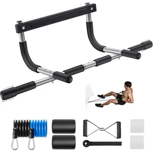 Pull Up Bar  Doorway |   Thickened Steel Max Limit 440 lbs Upper Body ness Workout Bar |   Multi-Grip Strength  Doorway |   Indoor Chin-Up Bar ness Trainer  Home Gym Portable