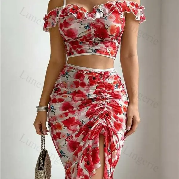 Women New Arrival Plus Size Summer Home Sleepwear, European Printed Sheer Mesh Spaghetti Strap Slim Fit Intimate Night Dress