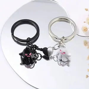 Halloween Ghost Keychains Set, Cartoon Design, Cute Decorative Bag Accessories, Perfect Gift for Lovers Friends