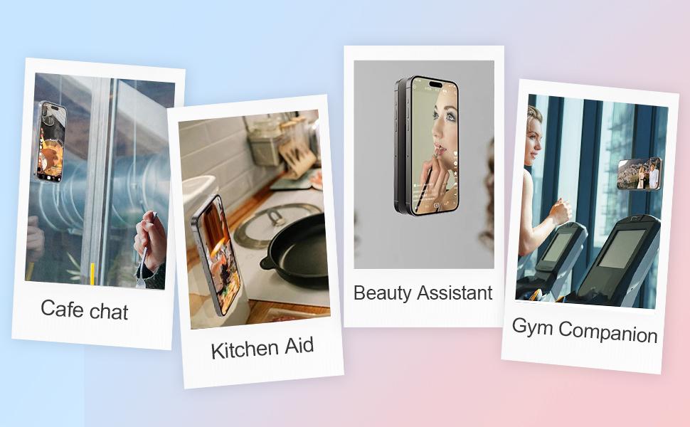 Magnetic Suction Phone Mount for MagSafe Case,Silicone Sticky Phone Grip Holder for iPhone,Removable Hands-Free Selfie/Video for TikTok & Instagram Influencer/Creator (White)