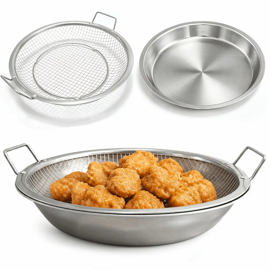 Stainless Steel Oil Filter Cooling Rack and Tray - Can Be Used for Frying, Cleaning Vegetables, Deep Frying, Filtering, Displaying Trays, Barbecue, and Is A Kitchen Accessory Suitable for Barbecue Enthusiasts, Cooking Accessories, Cooking Utensils